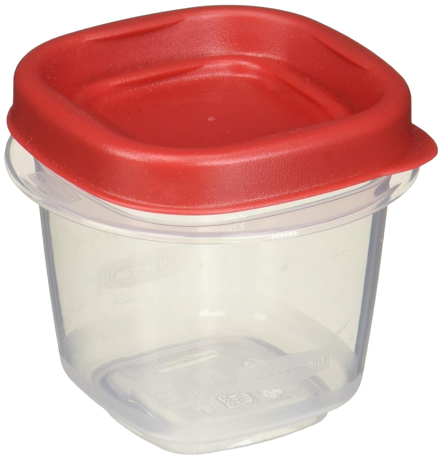 Rubbermaid 712395886298 Easy Find Lids Square 1/2-cup Food Storage Container (Pack of 12 Cups), 12 Counts, Red