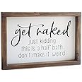 Lavender Inspired Decorative Signage - Funny Bathroom Sign, Farmhouse Style, Half Bath, 10.6x7x1 inches, Wood Material