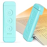 Glocusent USB Rechargeable Book Light for Reading in Bed, Portable Clip-on LED Reading Light, 3 Amber Colors & 5 Brightness D