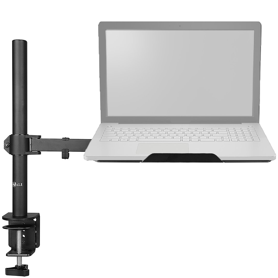 WALI Laptop Tray Desk Mount for 1 Laptop Notebook up to 17 inch, Fully Adjustable, 22 lbs Capacity with Vented Cooling Platform Stand (M00LP)