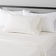 Amazon Basics 3 Piece Deluxe Microfiber Bed Sheets, Twin Size, Cream, Solid