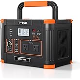 GRECELL Portable Power Station 500W, 519Wh/140400mAh Solar Generator Backup Lithium Battery Pack Power Supply with 2 AC Outle