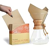 Bake Choice Pre-folded Natural Unbleached Coffee Filters - 50 Pack, Compatible with Pour-Over Coffee Makers