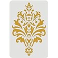 FINGERINSPIRE Damask Stencil 11.7x8.3inch Reusable Damask Wall Stencil Damask Floral Stencil for Painting Floral Allover Patt