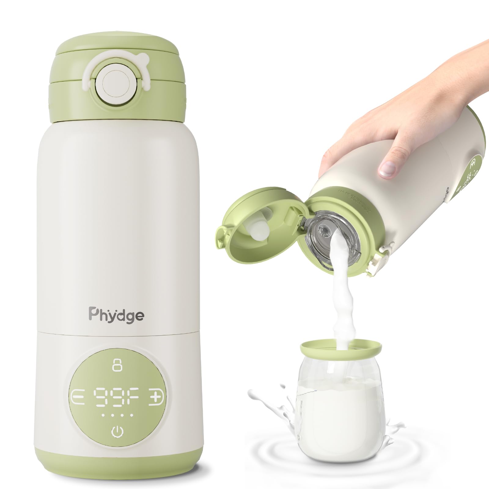 Photo 1 of Phydge Portable Bottle Warmer for Travel, 450mL/15oz Large Capacity Baby Bottle Warmer for Baby Formula,Portable Milk Warmer with Fast Heating Long Battery Life