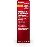 Amazon Basic Care First Aid Antibiotic Burn Relief, Maximum Strength Triple Antibiotic Ointment, 1 ounce (pack of 1)