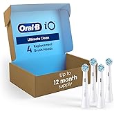 Oral-B iO Series Ultimate Clean Electric Toothbrush Replacement Brush Heads for an Oral-B Electric Toothbrush, 4 Count, White