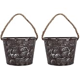 Abaodam 2PCS Iron Art Flowerpot Indoor Plant Pot Home Decor Hanging Basket Indoor Hanging Planters s Fence Planters for Outdo