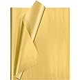 Gold Tissue Paper for Packaging Undemouc 105 Sheets of Gold Wrapping Tissue Paper Bulk for DIY Artworks Flower Decoration (12