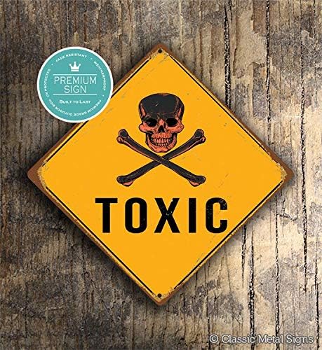 Celycasy Danger Warning Sign Toxic Sign Skull And Crossbones Sign Teenager Room Sign Warning Toxic Danger Signs Amazon De Kuche Haushalt