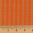 Pumpkin Spice Ticking Stripe Autumn Homespun Cotton Plaid Fabric by JCS - Sold by The Yard