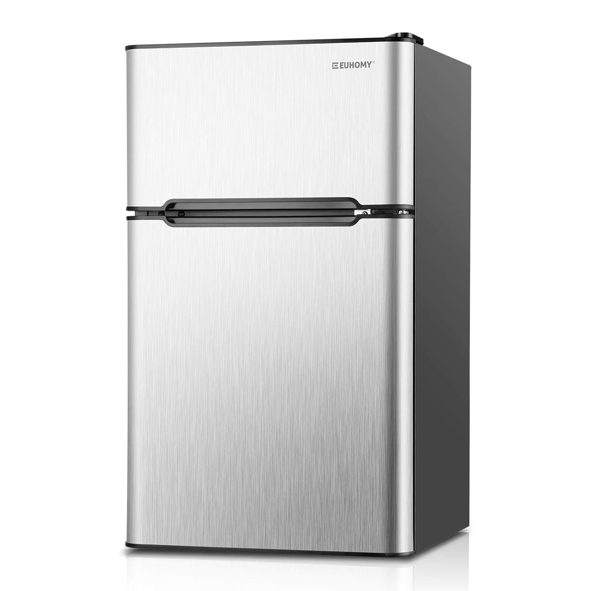 Euhomy Compact Mini Fridge with Freezer, 3.2 Cu.Ft 2-Door Upright Refrigerator with Freezer Ideal Food and Drink Storage Mini Refrigerator for Kitchen, Dorm, Apartment And Office.