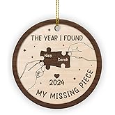 The Year I Found My Missing Piece Couples Ornament Gift, Custom Ornament for Couple, Custom Couple Name, Newlywed 2024 Gifts,