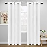 Easy-Going Blackout Curtains for Bedroom, Solid Thermal Insulated Grommet and Noise Reduction Window Drapes, Room Darkening C