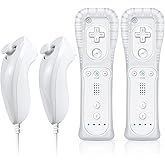 FASIGO Wii Remote with Nunchuck, Wii Controller with Nunchuck, Compatible with Nintendo Wii/Wii U, 2 Pack