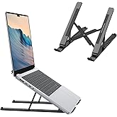 Laptop Stand, OMOTON Laptop Stand for Desk Ergonomic 7-Levels Angles Adjustable Computer Stand, Portable ABS Laptop Riser Hol