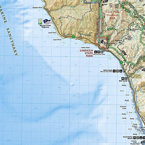 Big Sur, Ventana Wilderness Map [Los Padres National Forest] (National ...