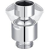 Hibbent All Metal Shower Head Swivel Ball Joint Adapter, Solid Brass Adjustable Shower Arm Connector, Shower Arm Extension, S