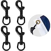 NQ Flag Swivel Snap Clips - Heavy Duty Metal Flag Snaps Hooks with Swivel Eyelet for Max 5/16" Diameter Flagpole Rope, Flag P