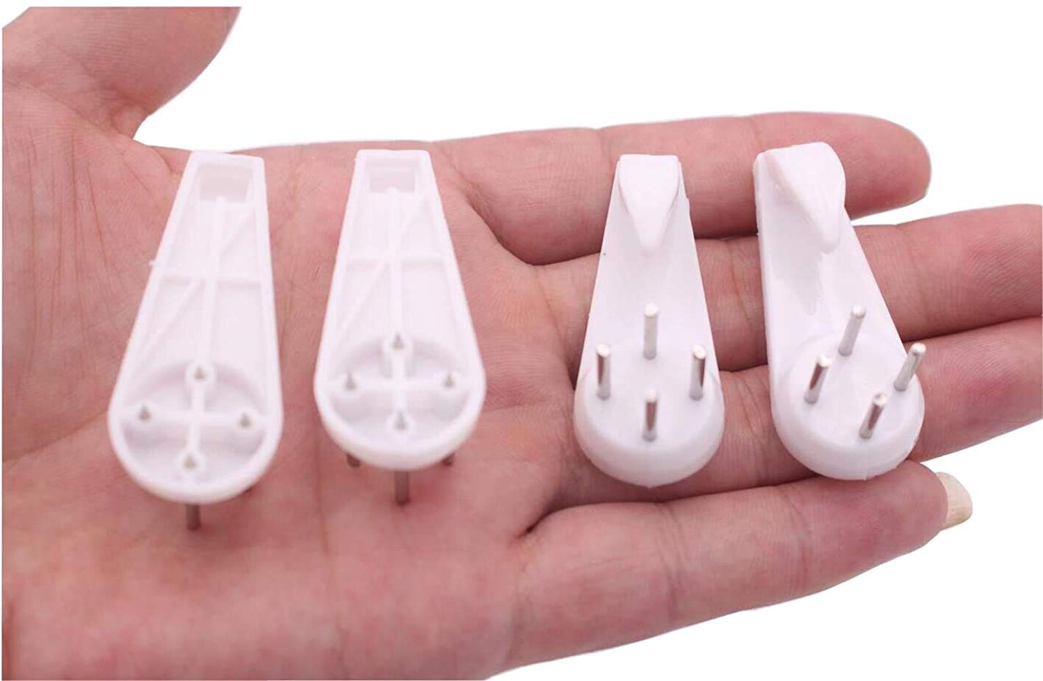 Plastic Wall Hooks (20 Pieces, White)