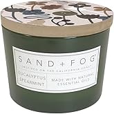 Sand + Fog Scented Candle - Eucalyptus Spearmint – Additional Scents and Sizes – 100% Cotton Lead-Free Wick - Luxury Air Fres