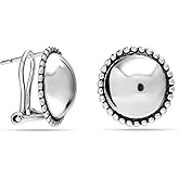 LeCalla 925 Sterling Silver Omega Back Earrings Jewelry Pierced Ear Clips Stud Earring for Women