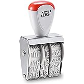 KTWT 1.5" Rubber Stamp Line Dater, Date Stamp, Office Stamp, Rotating Stamp 3/16" (5mm)