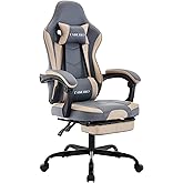 Gaming Chair, Ergonomic Computer Chair with Footrest and Massage Lumbar Support, Video Gaming Chairs for Adults with Adjustab