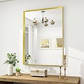 BEAUTYPEAK 20" X 30" Bathroom Mirror for Wall, Modern Gold Deep Framed Mirror, Rectangular Wall Mounted Vanity Mirror for Bat