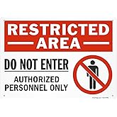 SmartSign 10 x 14 inch “Restricted Area - Do Not Enter, Authorized Personnel Only” OSHA Metal Sign, 40 mil Laminated Rustproo