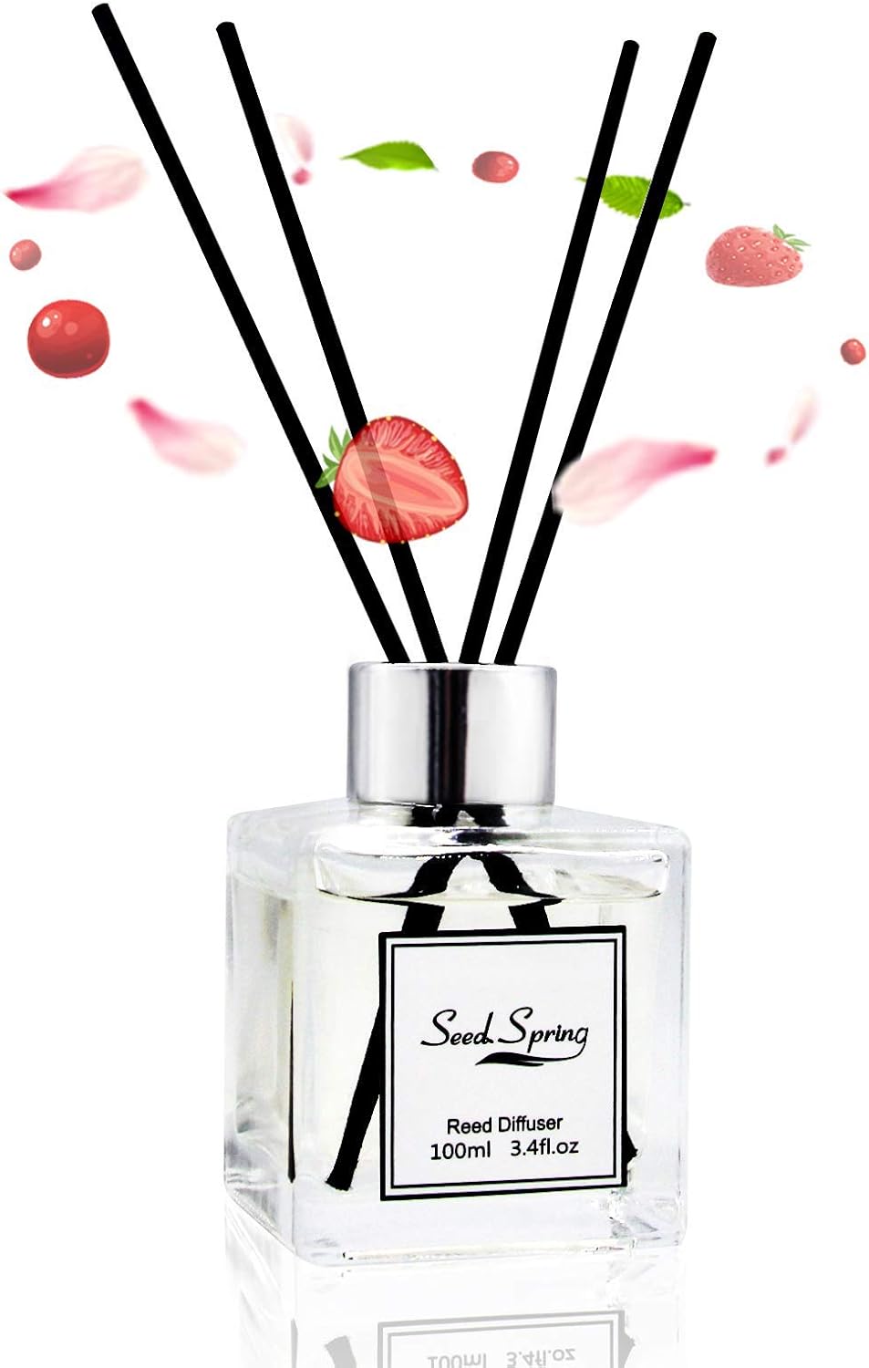 Reed Diffuser Set with Sticks, Romantic Rose and Fresh Lavender Oil Blended with Bergamot and Lemon Fruity, Essential Oil Air Freshener for Home, Office, Gym and Room Diffuser 3.4 fl. Oz