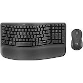 Logitech Wave Keys MK670 Combo, Wireless Ergonomic Keyboard with Signature M550 L Wireless Mouse, Comfortable Natural Typing,