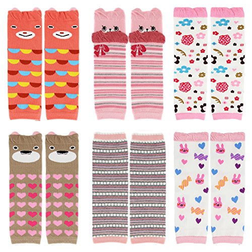 CMK Trendy Kids 6 Pairs Baby Leg Warmers Leggings Kneepads for Toddler Boys&Girls Crawling Socks…