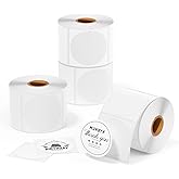 MUNBYN 2 Inch Circle Thermal Sticker Labels, Self-Adhesive Round Direct Thermal Labels, Multi-Purpose Roll Thermal Stickers f