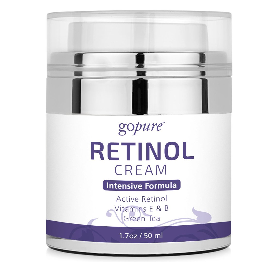 goPure Retinol Cream for Face - Anti Aging Retinol - Anti Wrinkle Retinol Moisturizer - Airless Jar - 1.7oz