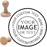 Custom Logo Stamp Personalized Image Wooden Rubber Stamper Customized Business Logo Text Stamps-5 Different Sizes-5 Ink Color