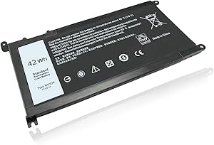 WDX0R Laptop Battery for Dell Inspiron 15 5567 5568 7560 5567 7579 7573 Inspiron 13 5368 5378 7368 7378 17 5765 5767 5770 Series WDXOR FC92N 3CRH3 T2JX4 CYMGM Replacement Battery