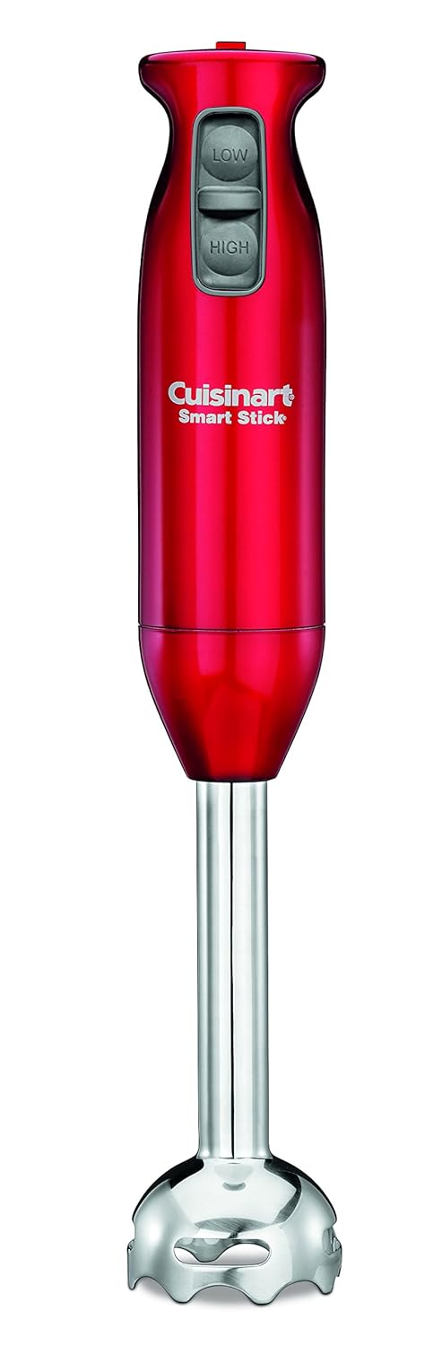 Cuisinart CSB-75MR Smart Stick 2-Speed 200-watt Immersion Hand Blender, Metallic Red, 2017