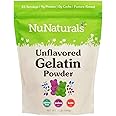 NuNaturals Unflavored Beef Gelatin Powder, Instantly Thickens, Stabilizes, and Texturizes, 1 lb