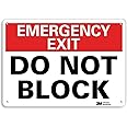 "Emergency Exit - Do Not Block" Sign by SmartSign | 10" x 14" 3M Reflective Aluminum