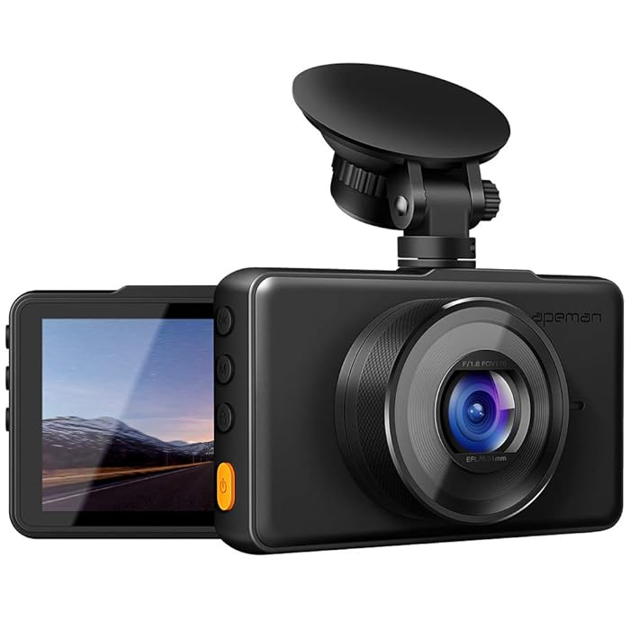 APEMAN Dash Cam 1080P FHD DVR Car Driving Recorder 3" LCD Screen 170° Wide Angle, G-Sensor, WDR, Loop Recording, Night Vision, Motion Detection