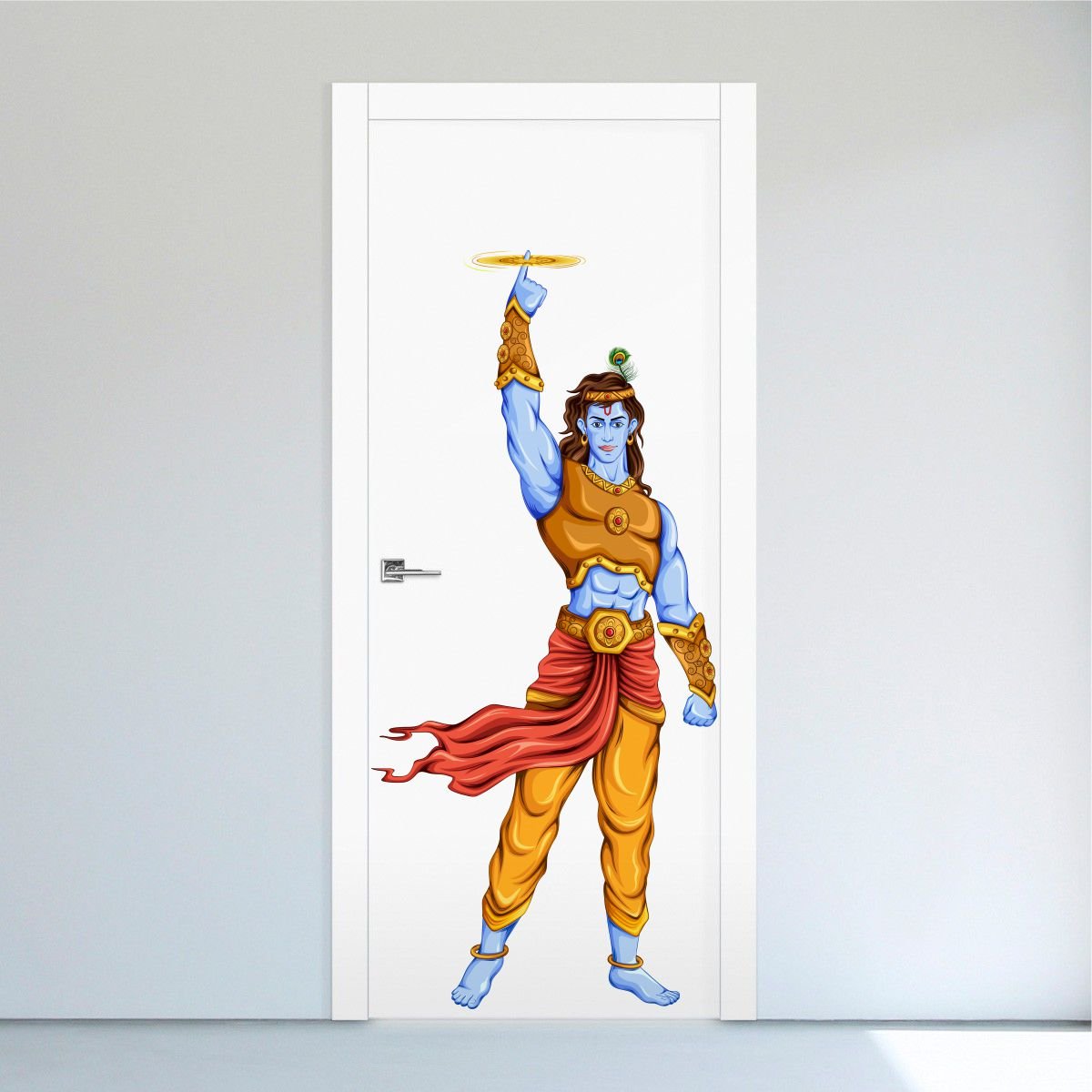 Buy Rawpockets Lord Krishna And Sudarshana Chakra Wall Sticker