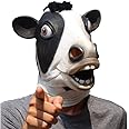 CreepyParty Animal Mask Cow Head Funny Masquerade For Adults Dressing Up Cow Masks (black)