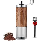 YooYuan Manual Coffee Grinder, Coffee Bean Grinder with Adjustable Settings, Stainless Steel Hand Coffee Mill, Coffee Grinder