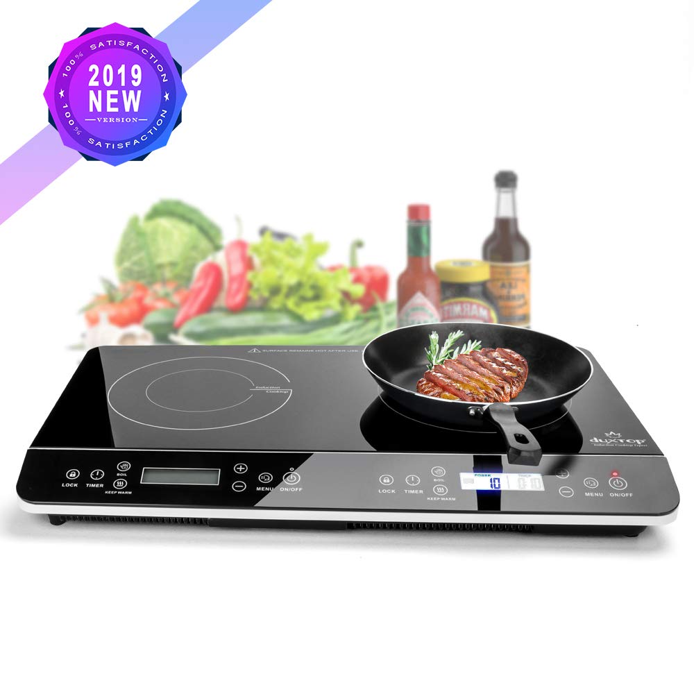 Duxtop 9620LS LCD Portable Double Induction Cooktop 1800w Digital Electric Countertop Burner Sensor Touch Stove