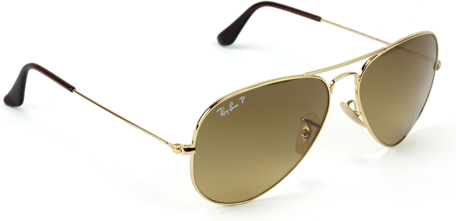 Amazon Com Ray Ban Rb3025 001 M2 Aviator Shiny Gold Frame Brown Polarized Lens 58mm Clothing