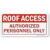 SmartSign - S-8839-PL-05x10 “Roof Access - Authorized Personnel Only” Sign | 5" x 10" Plastic