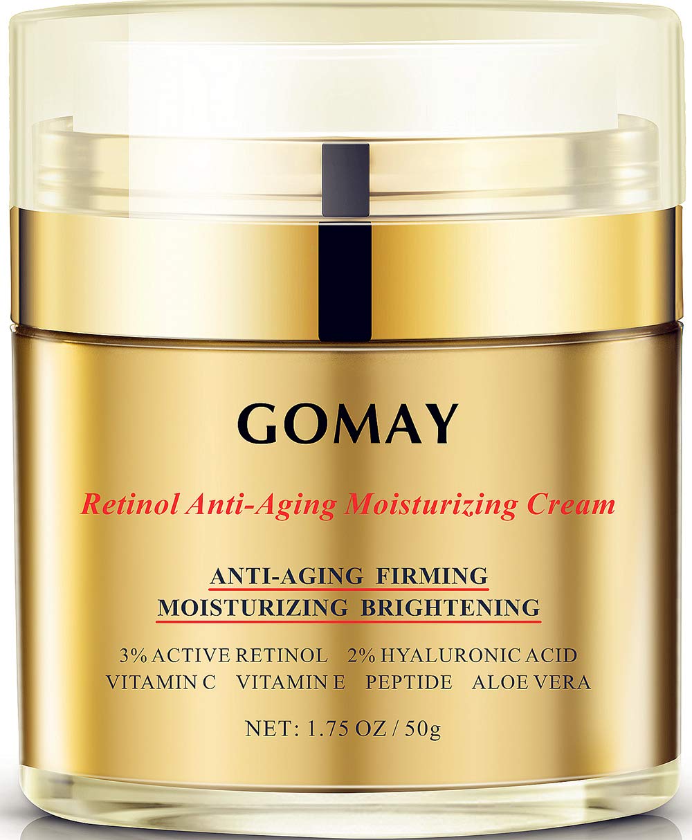 Go May Face Moisturizer for Women, Retinol Moisturizing Night Cream, Natural Anti-Aging Cream with Hyaluronic Acid and Vitamin C, Reduce Wrinkles, Firming, Brighten