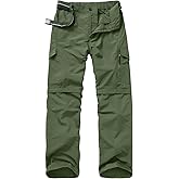 Mens Hiking Pants Quick Dry Lightweight Fishing Pants Convertible Zip Off Cargo Work Pants Trousers