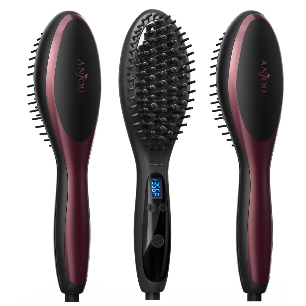 Amazoncom Anjou Hair Straightener Brush With Anion Hair Care